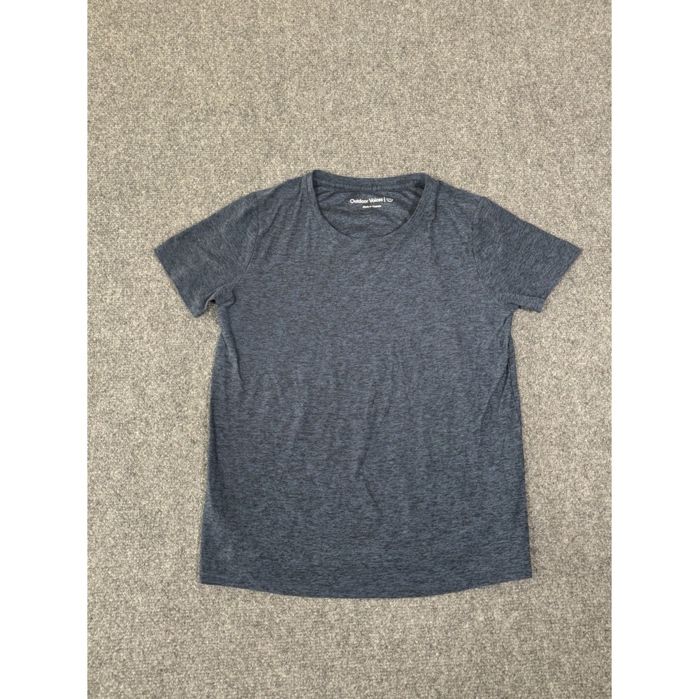 Outdoor Voices All Day Tee Womens XS Blue Short Sleeve‎ Stretch Comfort Shirt